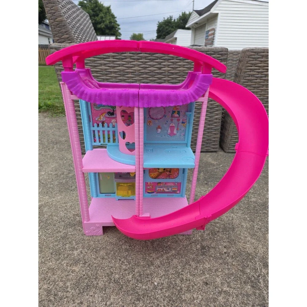 Mattel Barbie Chelsea Playhouse 3 Level Dollhouse Pink Slide Playset